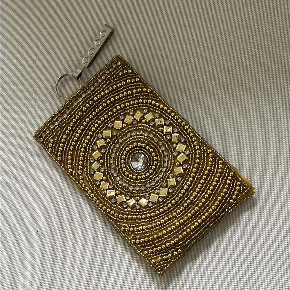 Gold Beaded Clutch